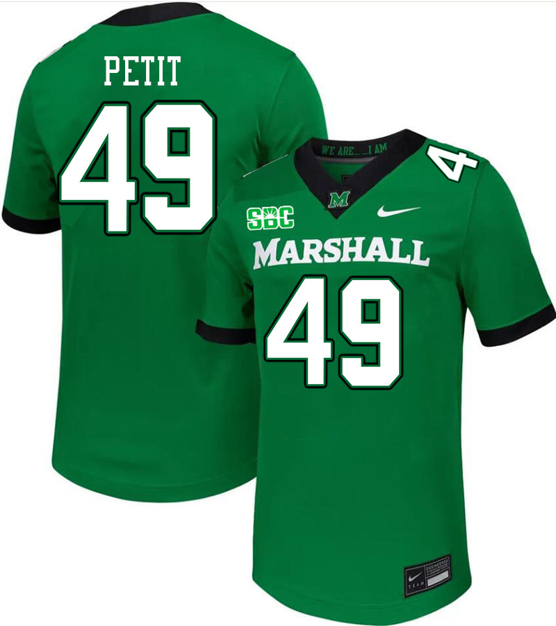 Men #49 Drew Petit Marshall Thundering Herd SBC Conference College Football Jerseys Stitched-Green